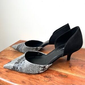Zara Black and Gray Snakeskin Heels
